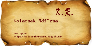 Kolacsek Rózsa névjegykártya