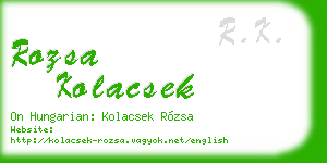 rozsa kolacsek business card